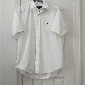 Ralph Lauren Blake White Button Down Shirt | Short Sleeve | Size L